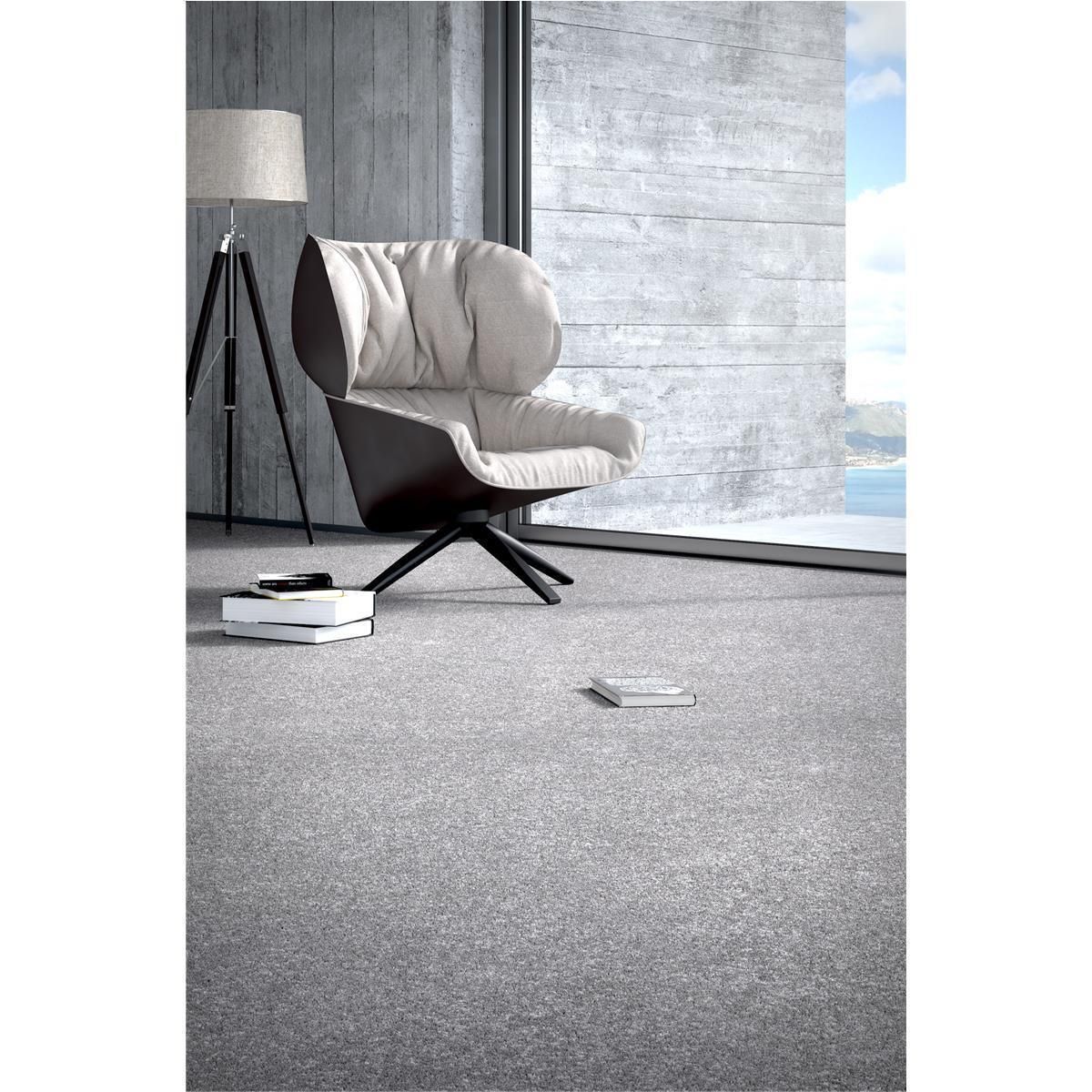 Teppichboden Infloor-Girloon Cotone Velours Grau 331 uni - Rollenbreite 400 cm