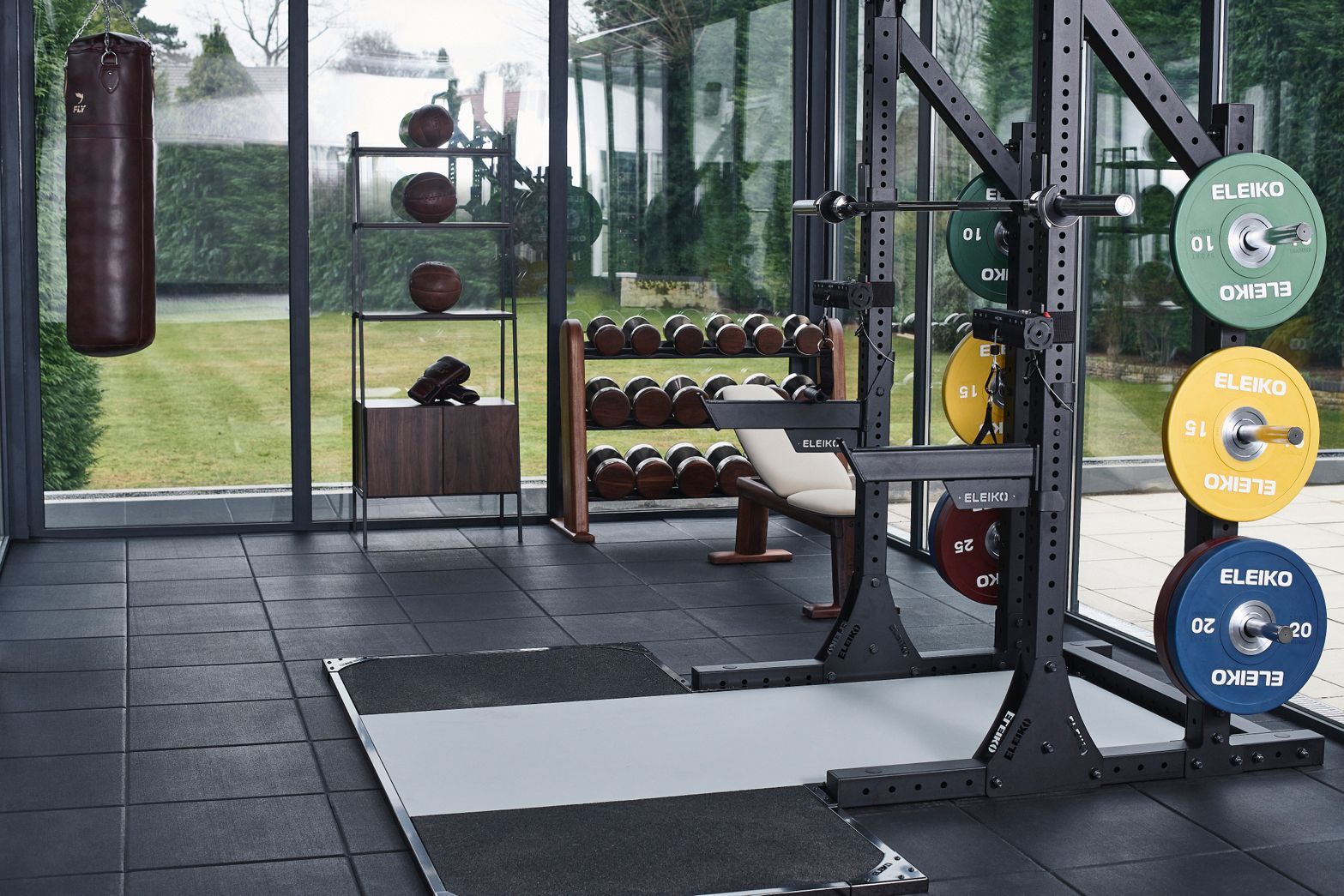 Fitnessboden RUBSLICE MULTI 1050, Gummi Bodenbelag 85% schwarzes SBR + 15% hellgraues EPDM 500 mm x 1000 mm - Dicke 25 mm