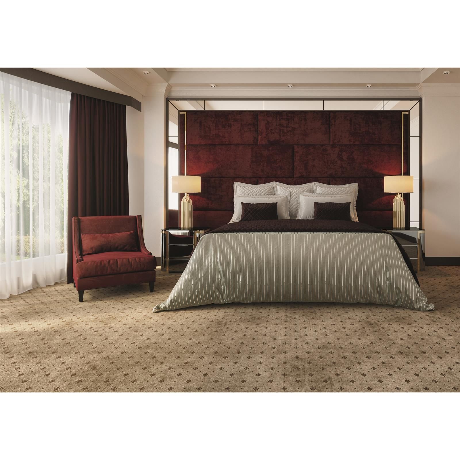 Teppichboden INFLOOR-GIRLOON Coronado Velours Rot 042 gemustert - Rollenbreite 400 cm