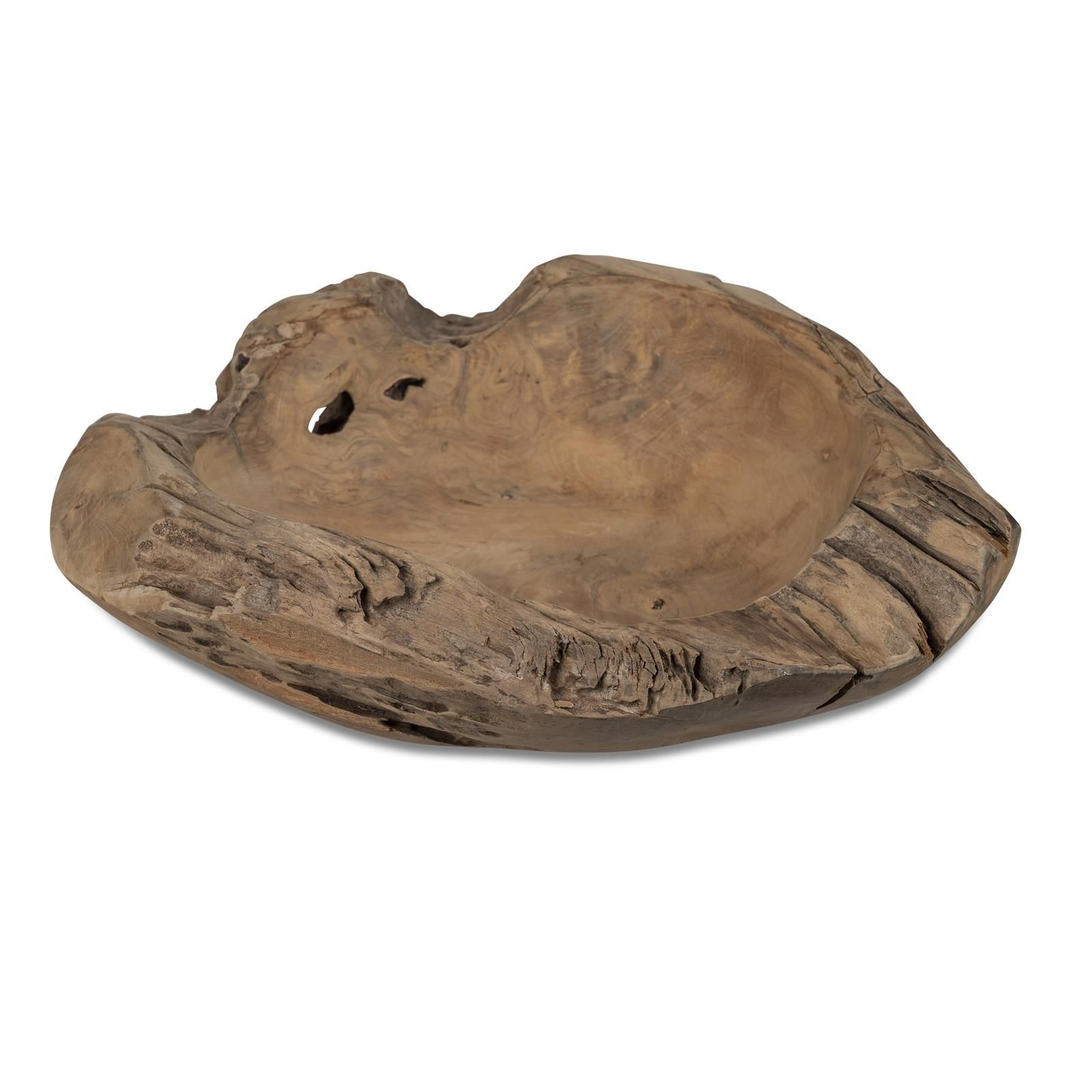Massive 50 cm Teakholz Rundschale 