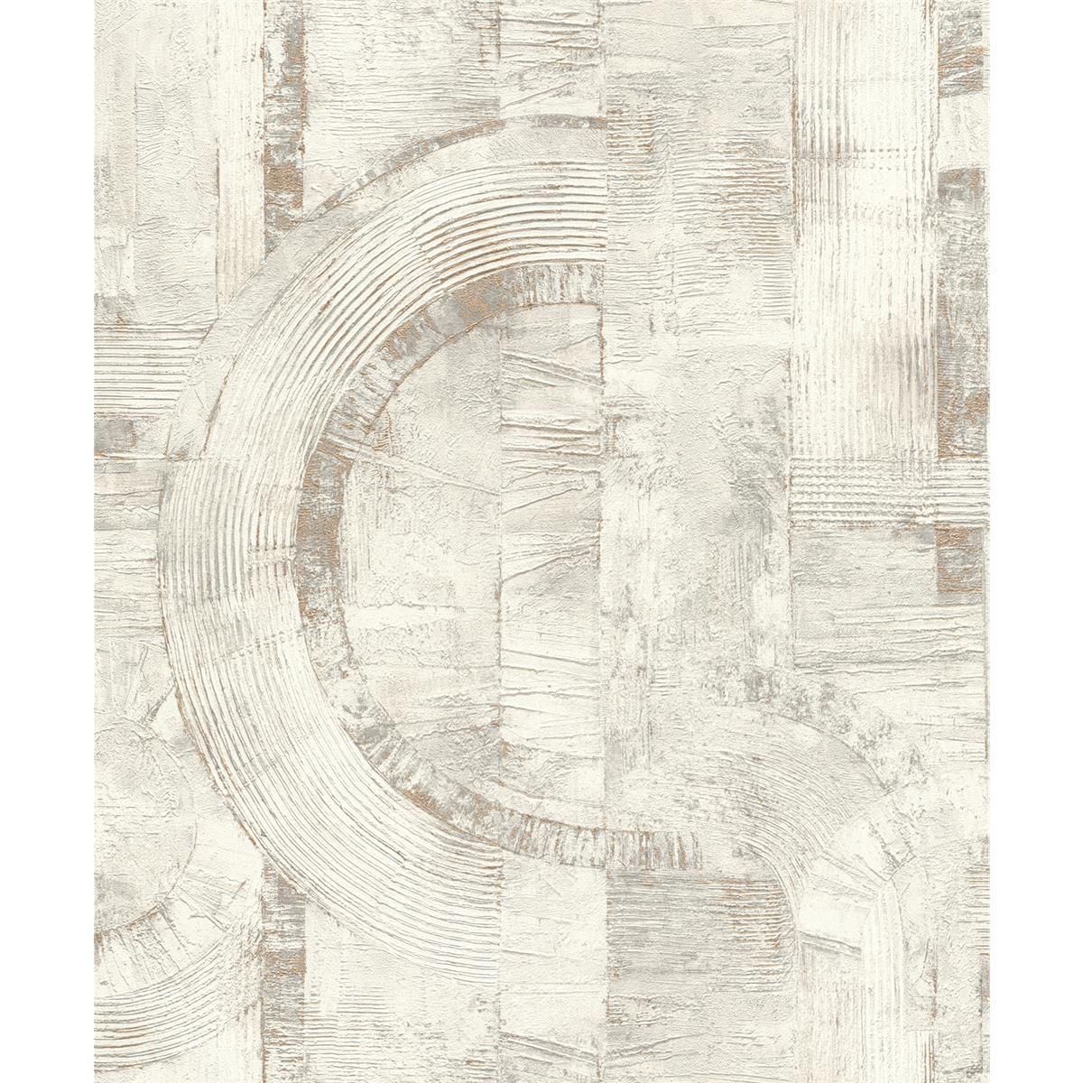 Tapete Modern graphisch Vinyltapete Offwhite versetzter Ansatz 53 cm x 10,05 m