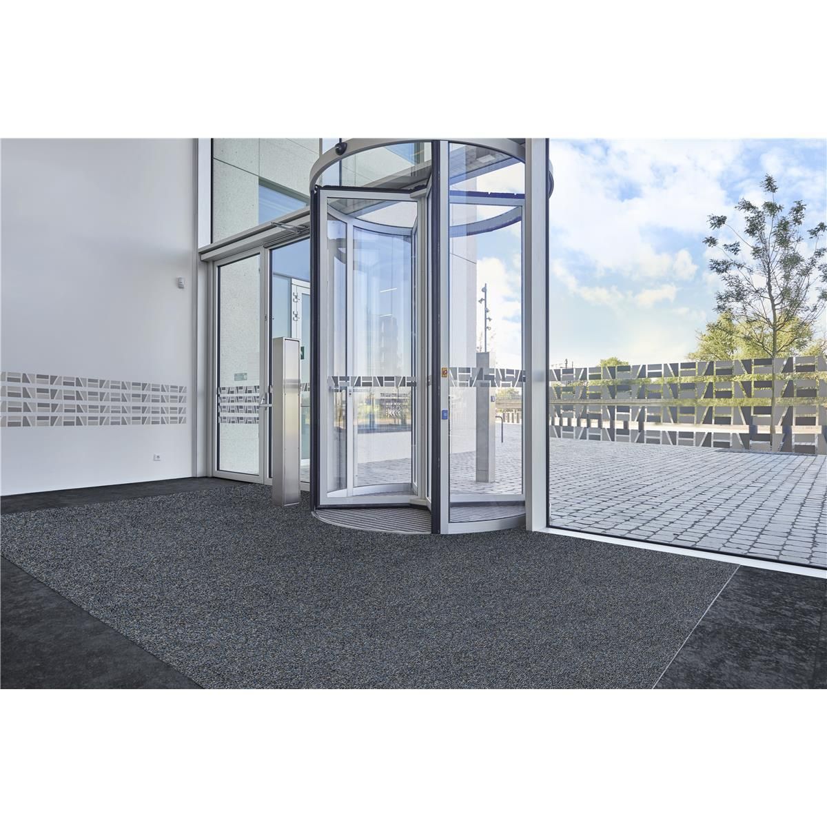 Sauberlauf Anthrazith 45.03 mit Rand - Rollenbreite 130 cm