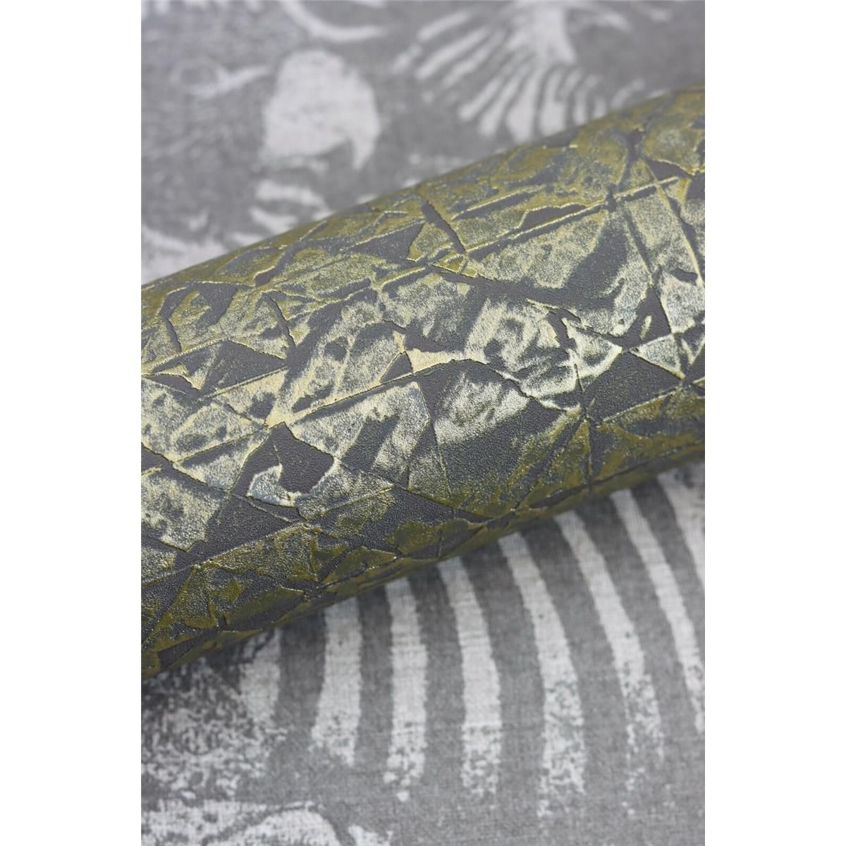 Tapete Culture Exotic Vinyltapete Steingrau versetzter Ansatz 53 cm x 10,05 m