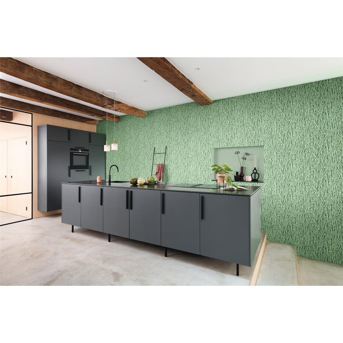 Tapete Basic uni Vinyltapete Jadegrün ansatzfrei 53 cm x 10,05 m