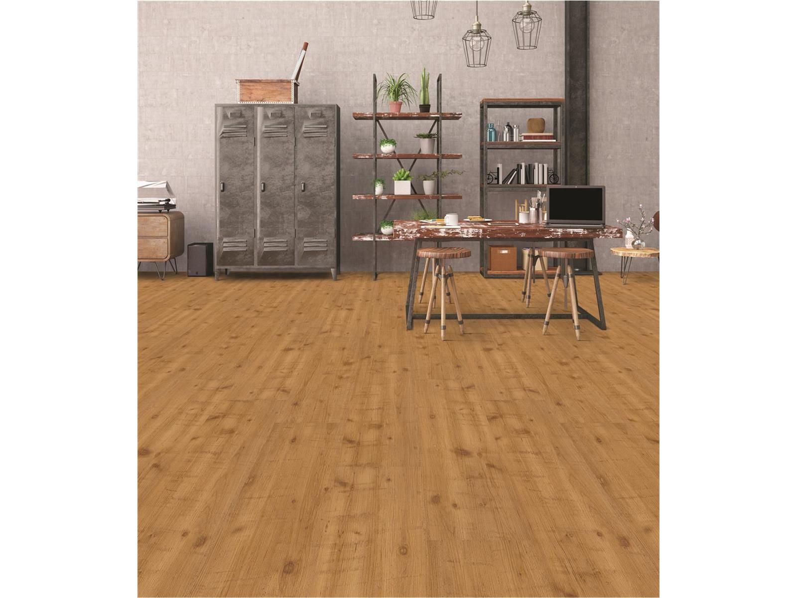 Designvinylboden zum Verkleben Vinylan KF Kiefer sägerau Planke 123,5 cm x 23 cm  - Nutzschichtdicke 0,3 mm
