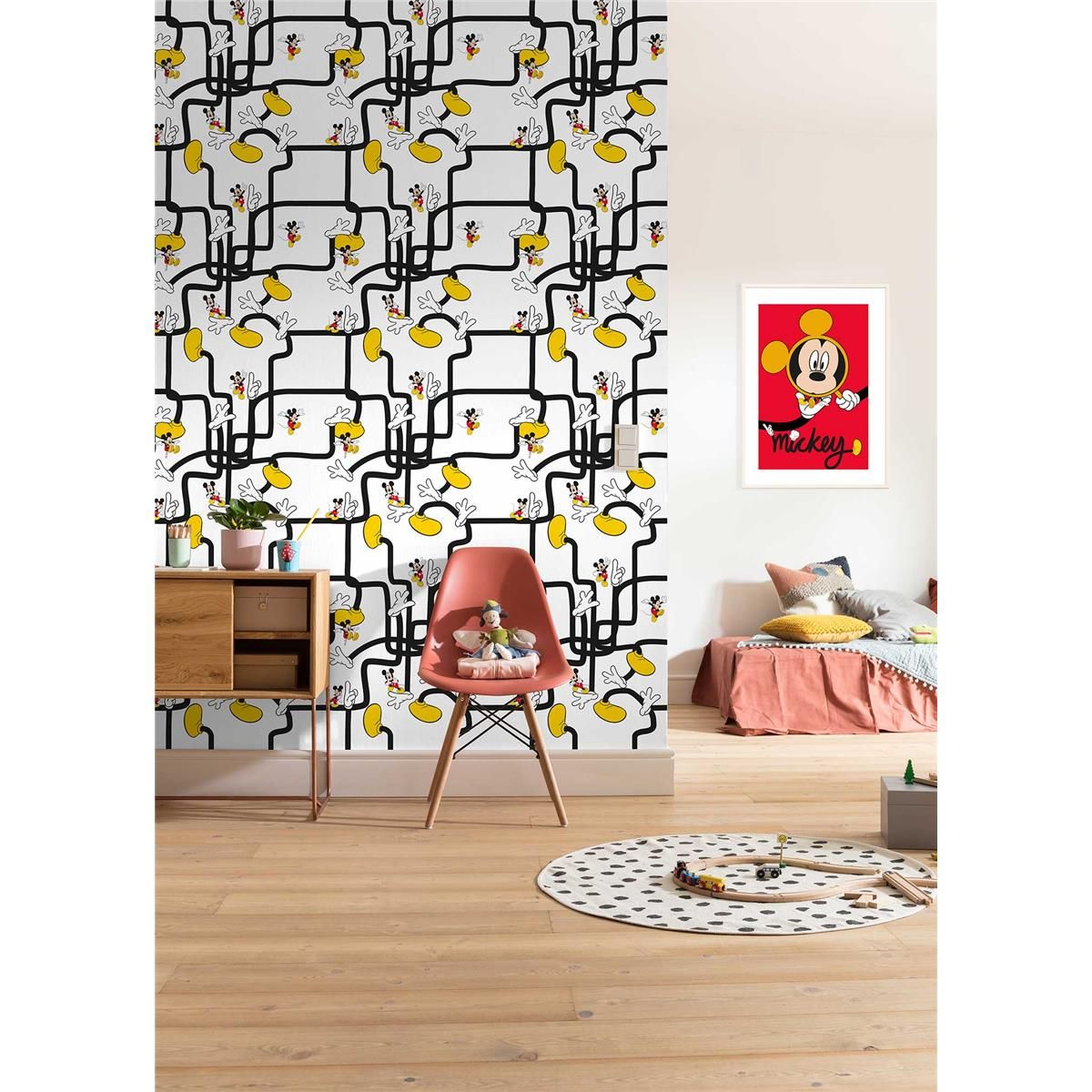 Vlies Fototapete - Mickey Mouse Foot Labyrinth - Größe 200 x 280 cm