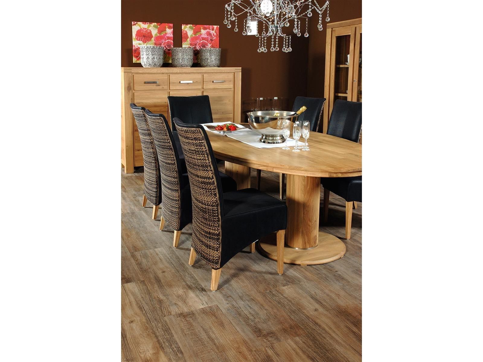 Designvinylboden zum Verkleben Vinylan KF Eiche burgund Planke 123,5 cm x 23 cm  - Nutzschichtdicke 0,3 mm