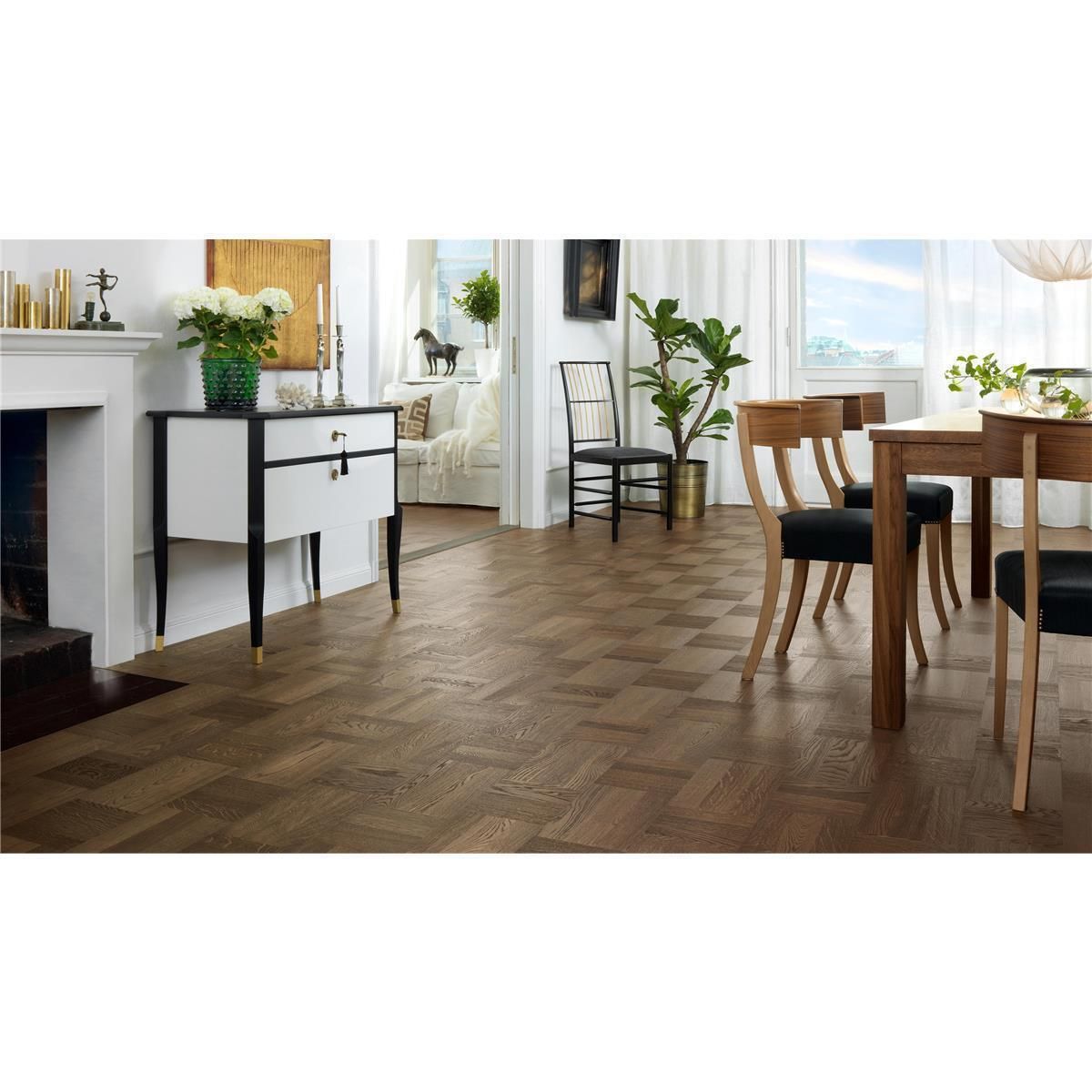 Holzboden Eiche Manhattan gebürstet Mosaik klein MADRID-TB15 Planke 190 x 2280 mm