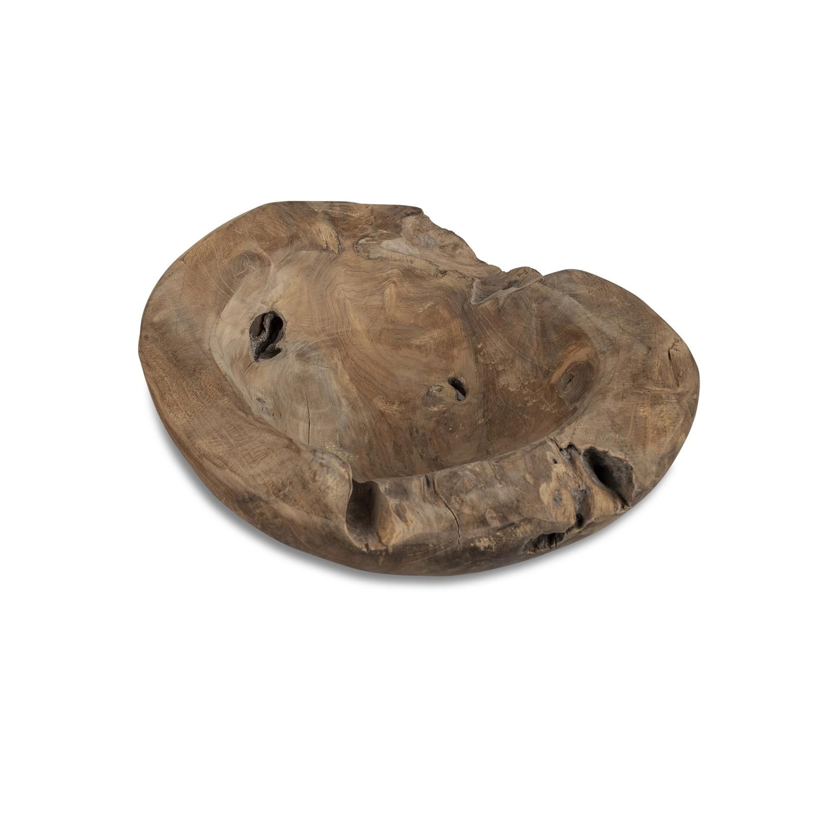 Runde Teak-Holzschale 30 cm - Natürliche Eleganz für deine Wohnräume