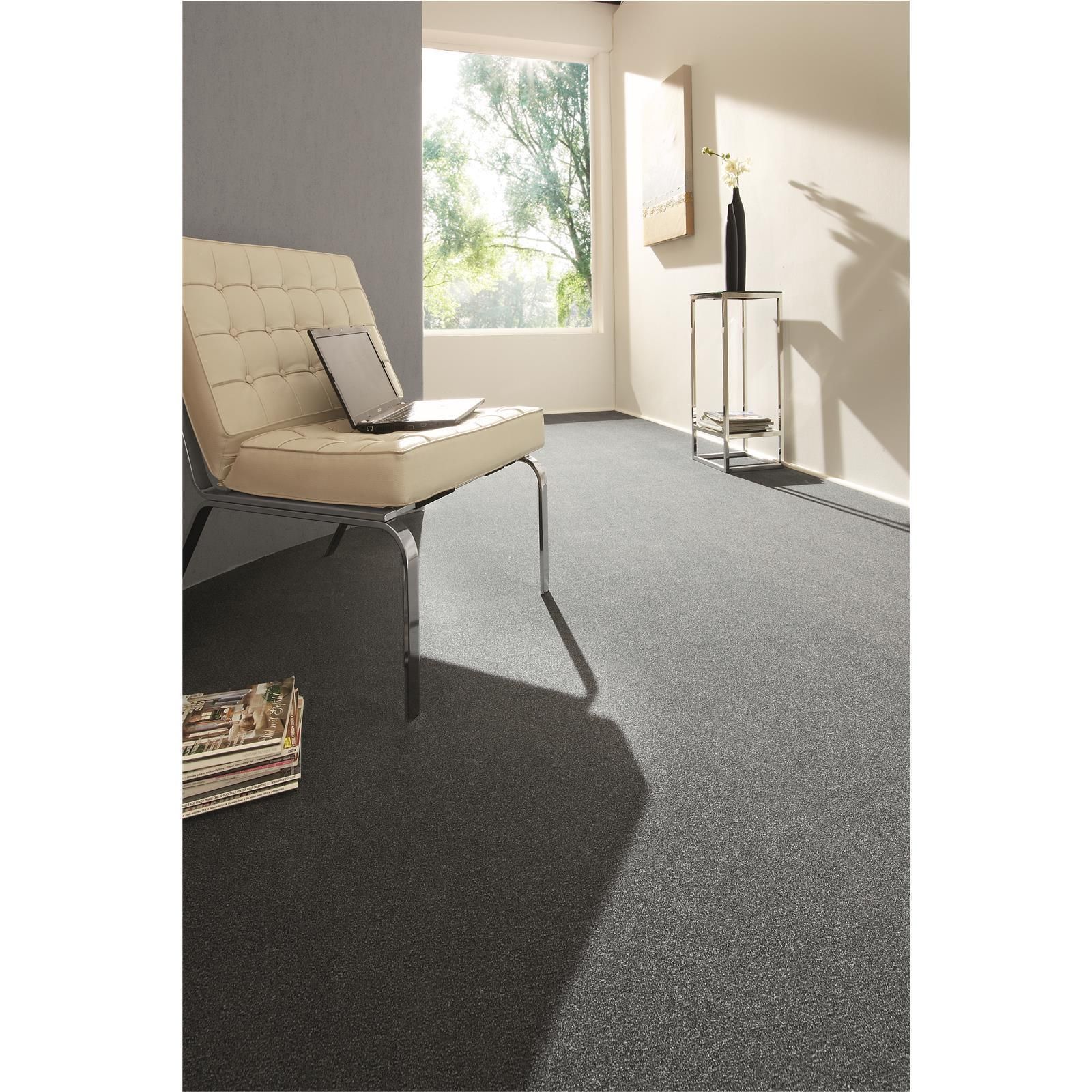 Teppichboden INFLOOR-GIRLOON Chip/Melange Velours Grau 773 meliert - Rollenbreite 400 cm