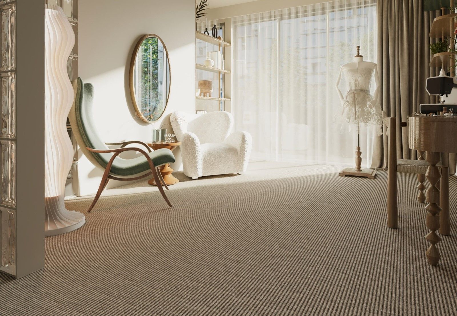 Teppichboden Bouclé Dunkelgrau 3816 Delta ITC uni - Rollenbreite 400 cm