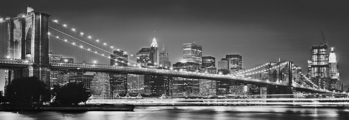 Papier Fototapete - Brooklyn Bridge - Größe 368 x 127 cm