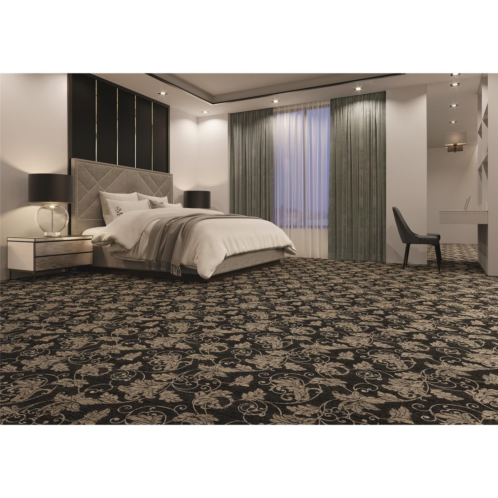 Teppichboden INFLOOR-GIRLOON Coronado Velours Grau 047 gemustert - Rollenbreite 400 cm