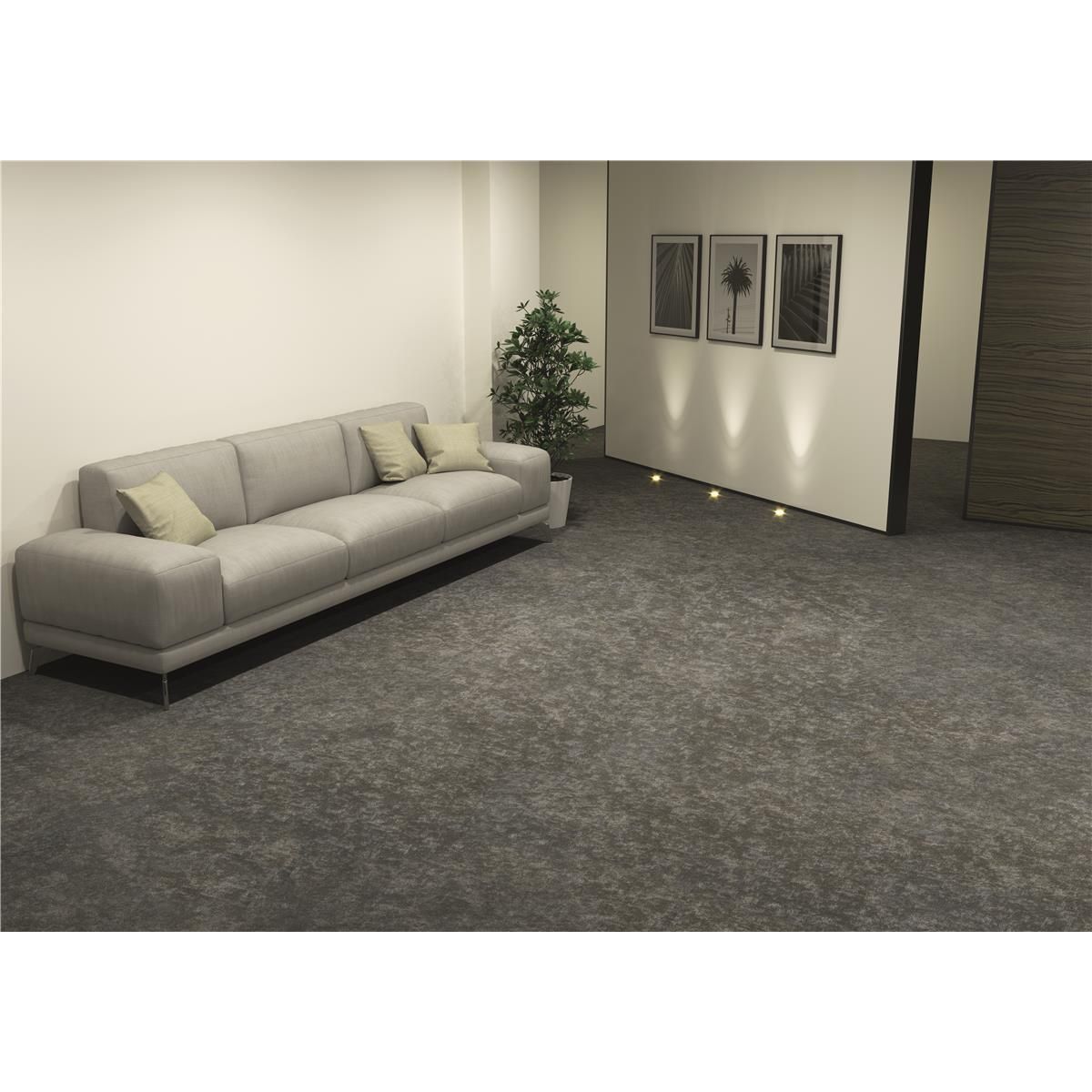 Teppichboden Infloor-Girloon Contura Level-Cut-Loop bedruckt Grau 840 gemustert - Rollenbreite 400 cm