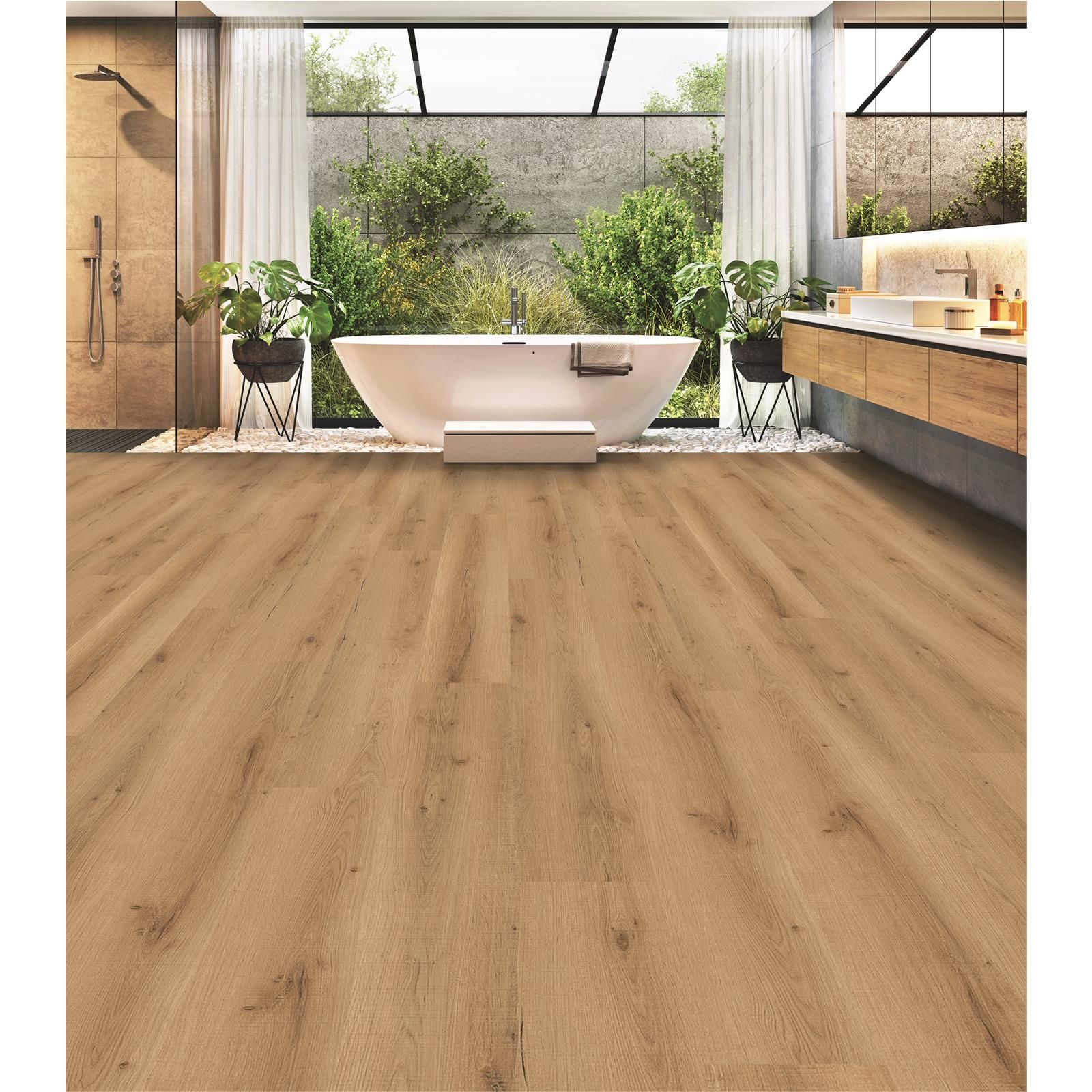 Designvinylboden zum Verkleben Vinylan KF Japaneiche Planke 123,5 cm x 23 cm  - Nutzschichtdicke 0,3 mm