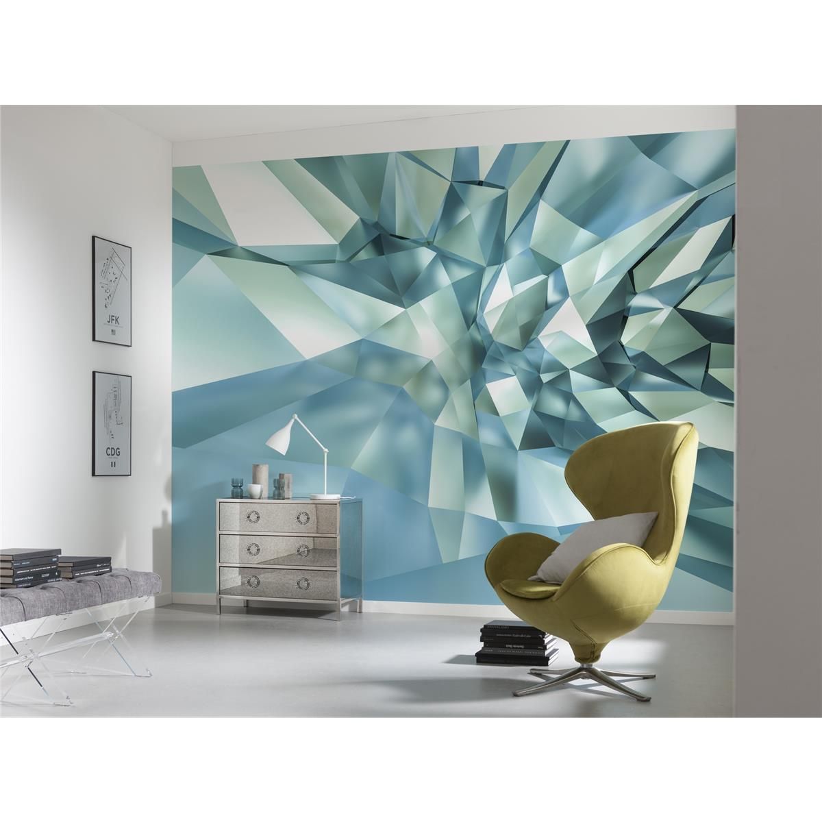 Papier Fototapete - 3D Crystal Cave - Größe 368 x 254 cm