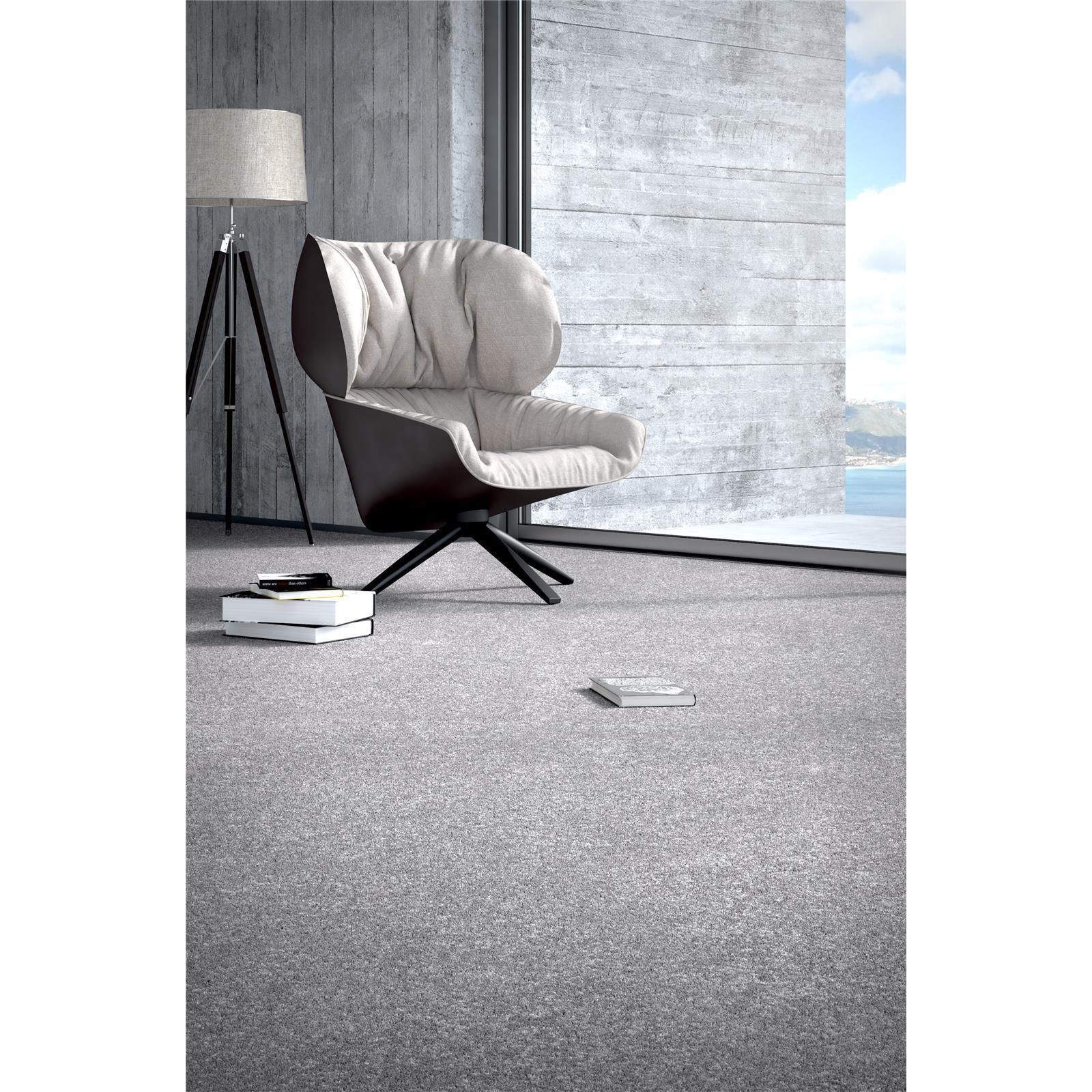 Teppichfliesen 25 x 100 cm selbsthaftend INFLOOR-GIRLOON Cotone-MO Grau 331 uni