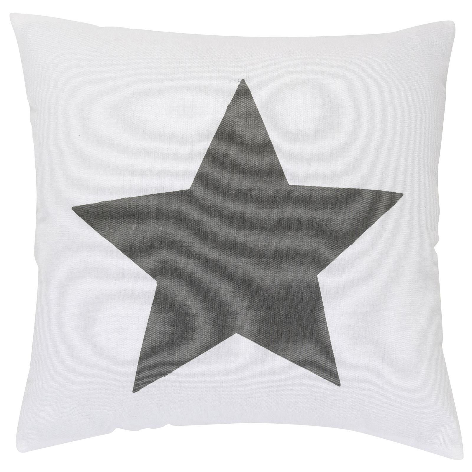 Kissen (gefüllt) KI Big Star 07 weiß-grau B:45cm L:45cm