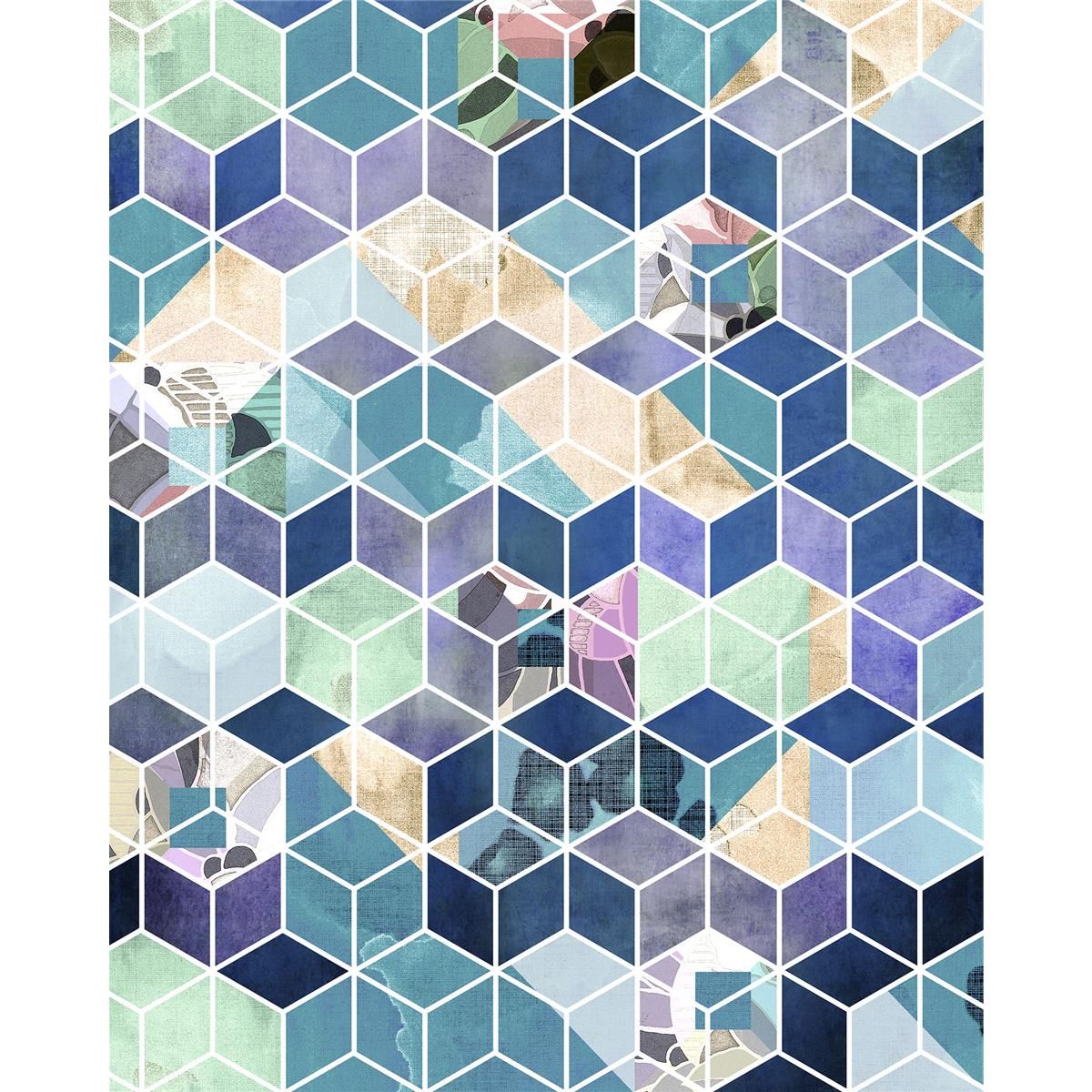 Vlies Fototapete - Geometric Blue - Größe 200 x 250 cm