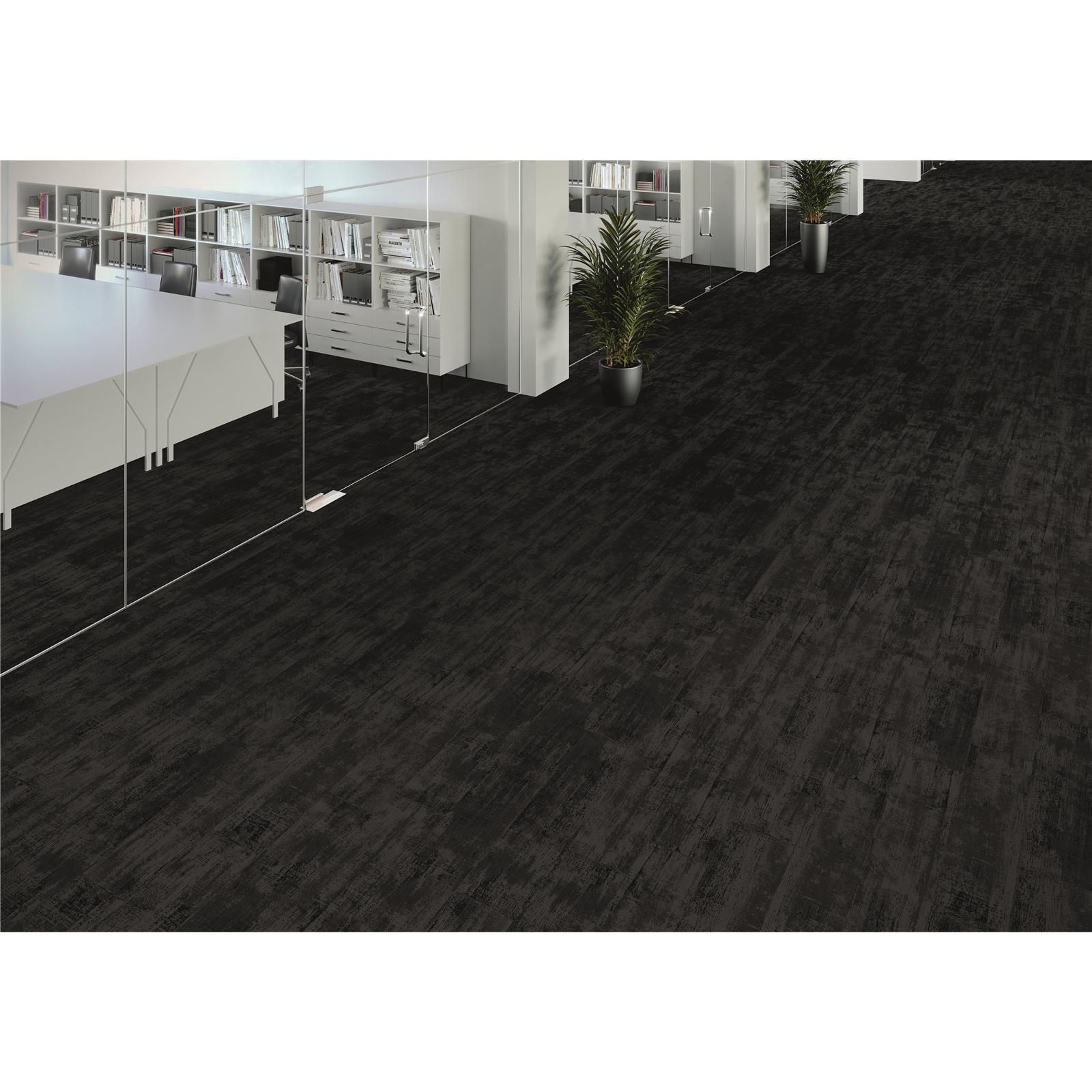 Teppichfliesen 25 x 100 cm selbsthaftend INFLOOR-GIRLOON Switch Grau 014-580 gemustert