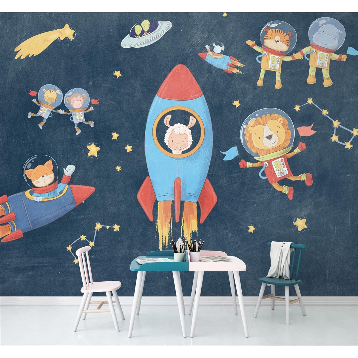 Vlies Fototapete - Friends in Space - Größe 350 x 280 cm