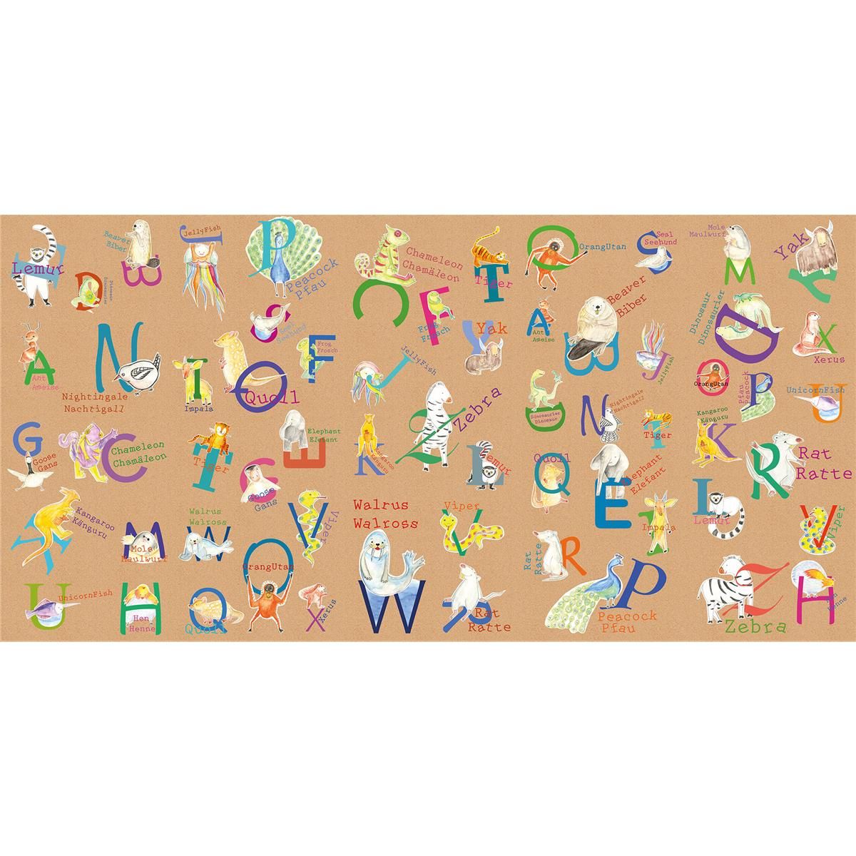 Vlies Fototapete - Animals A-Z - Größe 500 x 250 cm