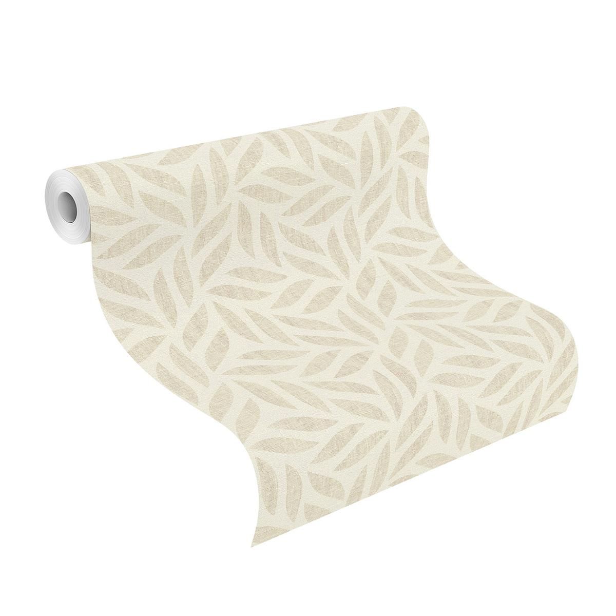 Tapete Culture Floral Vinyltapete Hellbeige gerader Ansatz 53 cm x 10,05 m