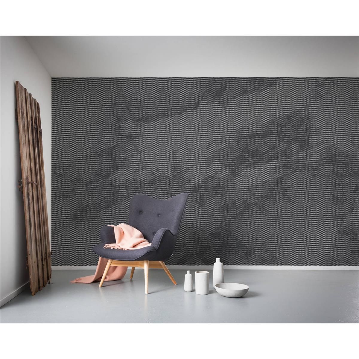 Vlies Fototapete - Maya Tweed b/w - Größe 400 x 250 cm