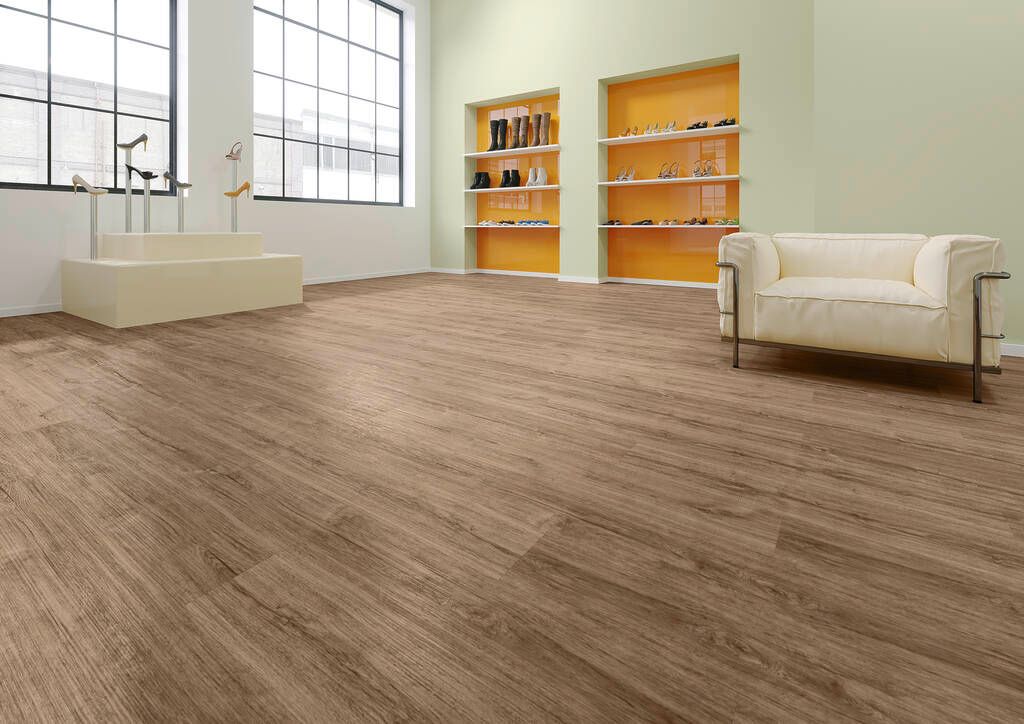 Designboden Fliese 177,8 mm x 1219,2 mm DESIGN 555 Dryback 5204 Brown Cracked Oak - Nutzschichtdicke 0,55 mm