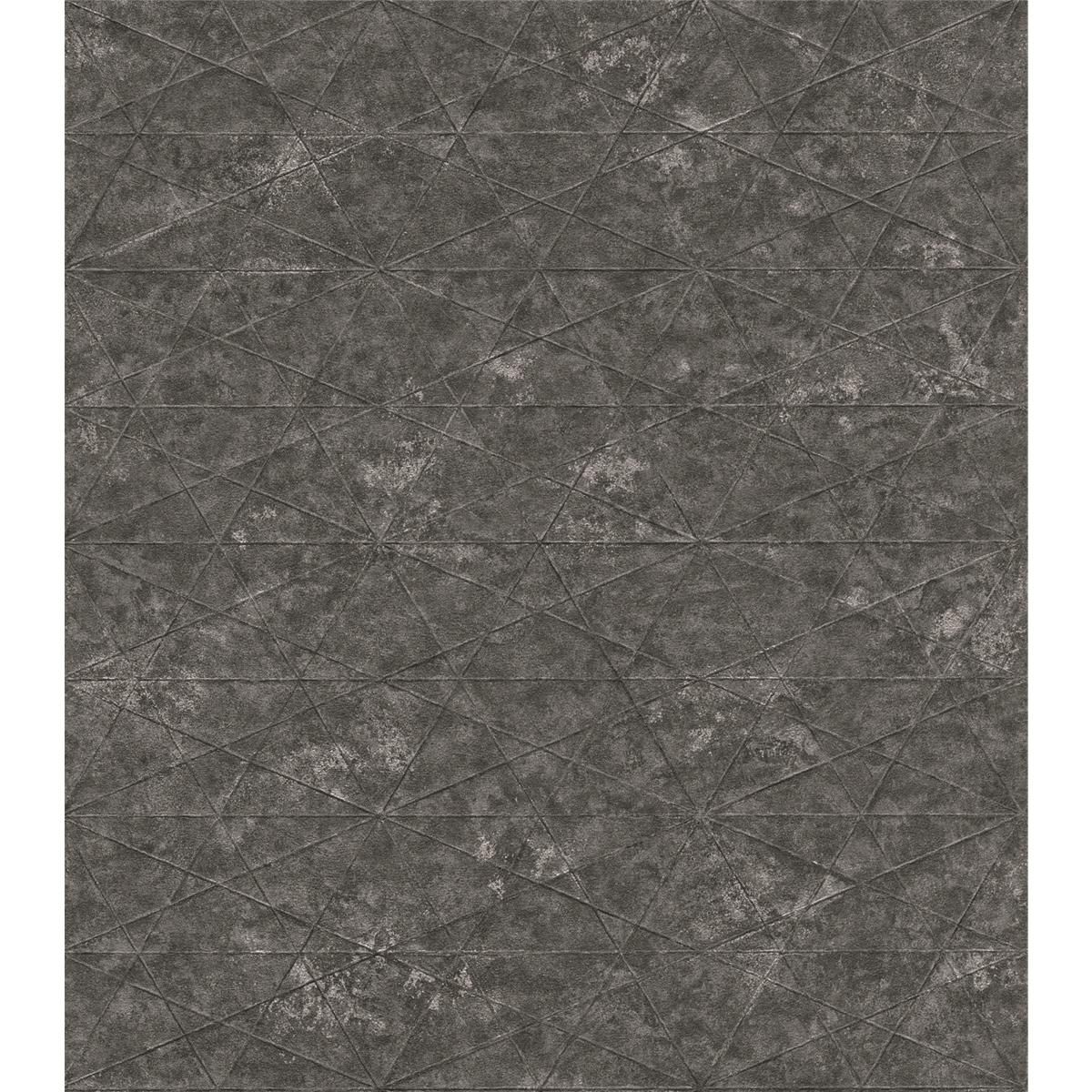 Tapete Modern graphisch Vinyltapete Anthrazit versetzter Ansatz 53 cm x 10,05 m