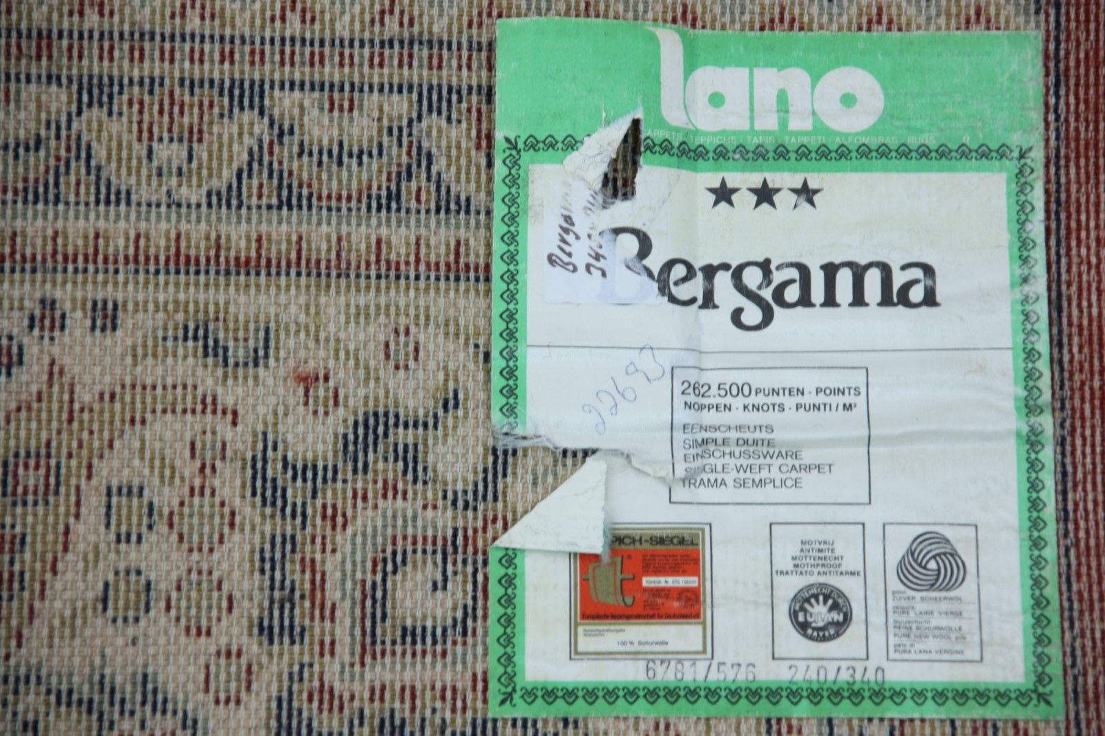 Perser Teppich Lano Bergama Ava 240 cm x 340 cm