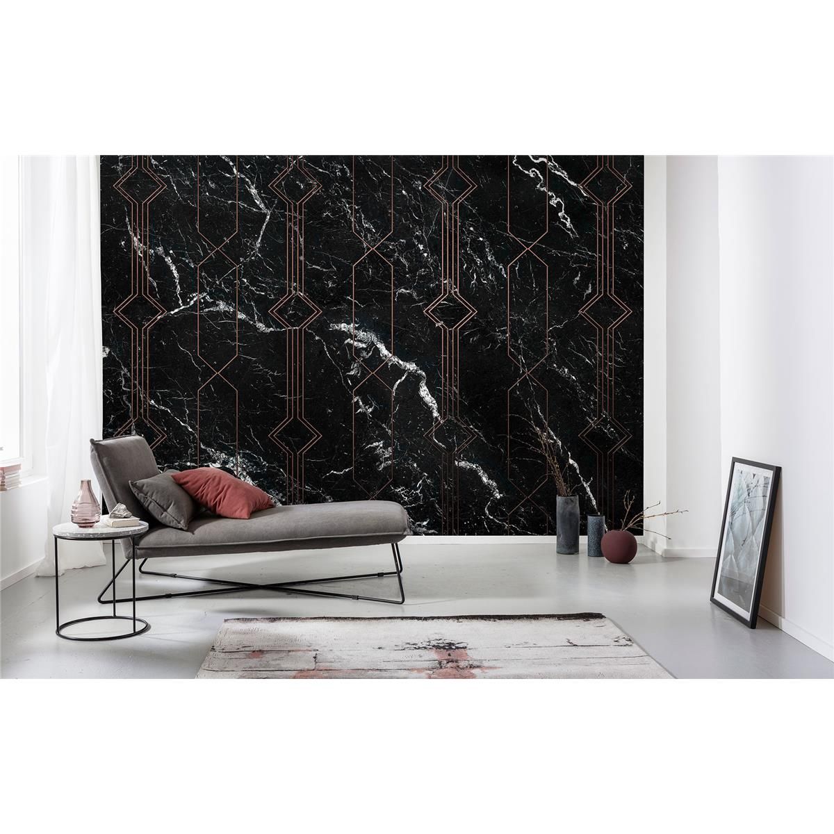 Vlies Fototapete - Marble Black - Größe 400 x 250 cm