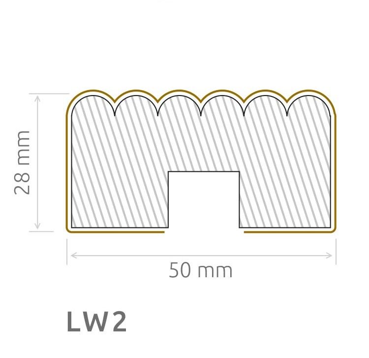 Wand- Akustikpaneel weiß welle mit 6 Lamellen LW2 V1 B/H 48,4 cm / 275 cm