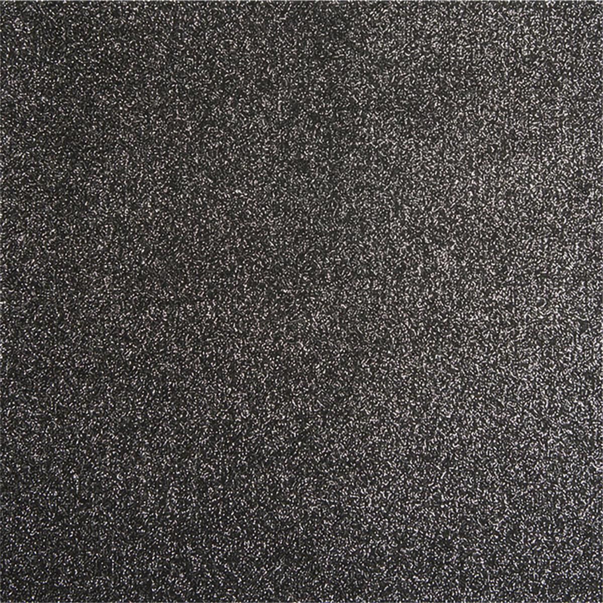 Messeboden flacher Nadelvlies mit Pailetten EXPOGLITTER Black & Silver 0910 ohne Schutzfolie - Rollenbreite 200 cm