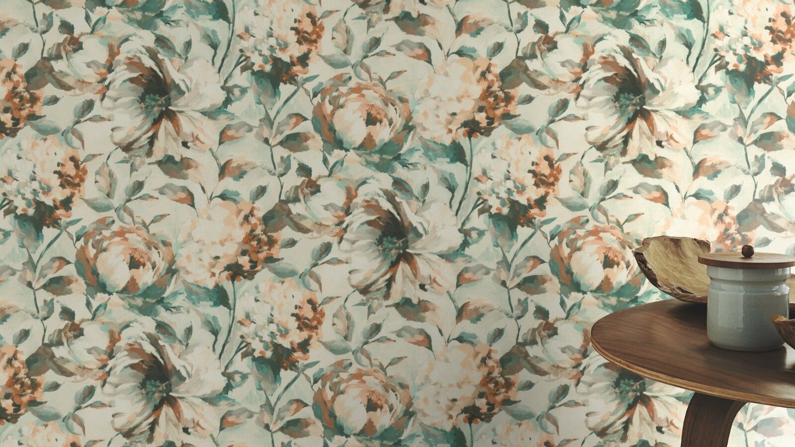 Tapete Nature Floral Vinyltapete Hellbeige versetzter Ansatz 53 cm x 10,05 m