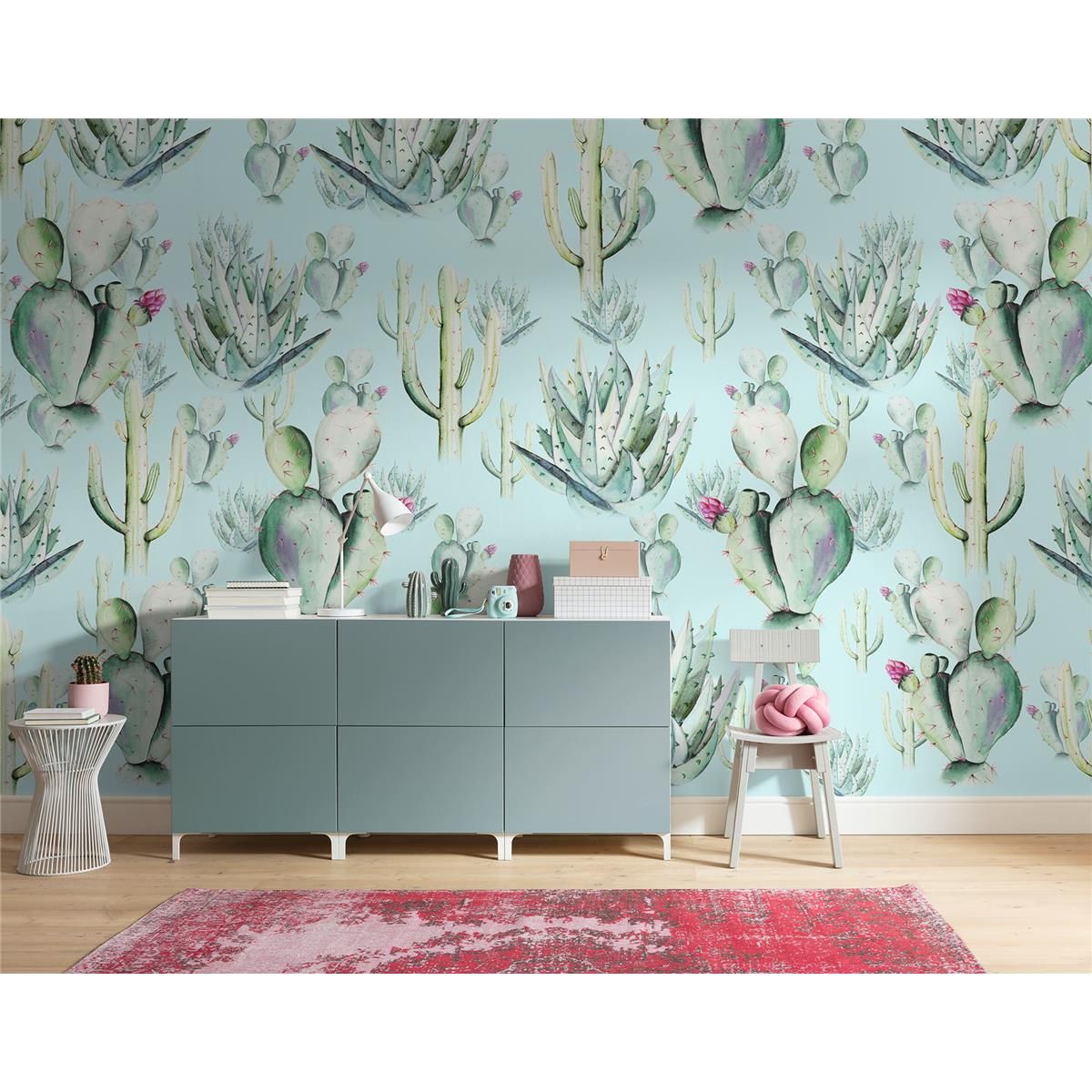Vlies Fototapete - Cactus Blue - Größe 400 x 250 cm