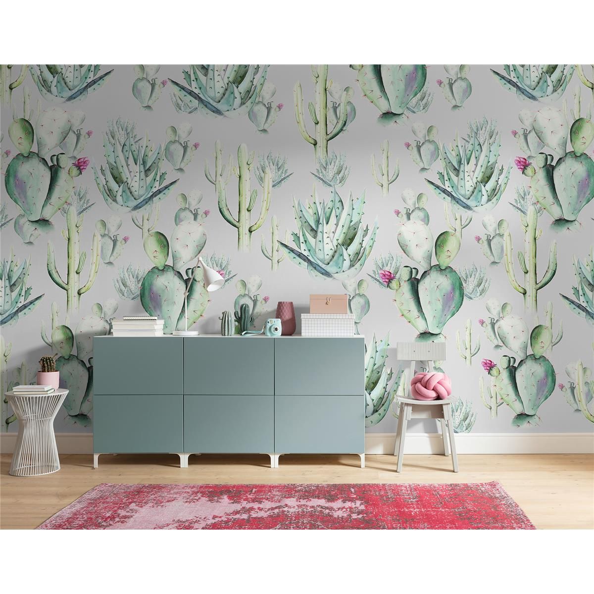 Vlies Fototapete - Cactus Grey - Größe 400 x 250 cm
