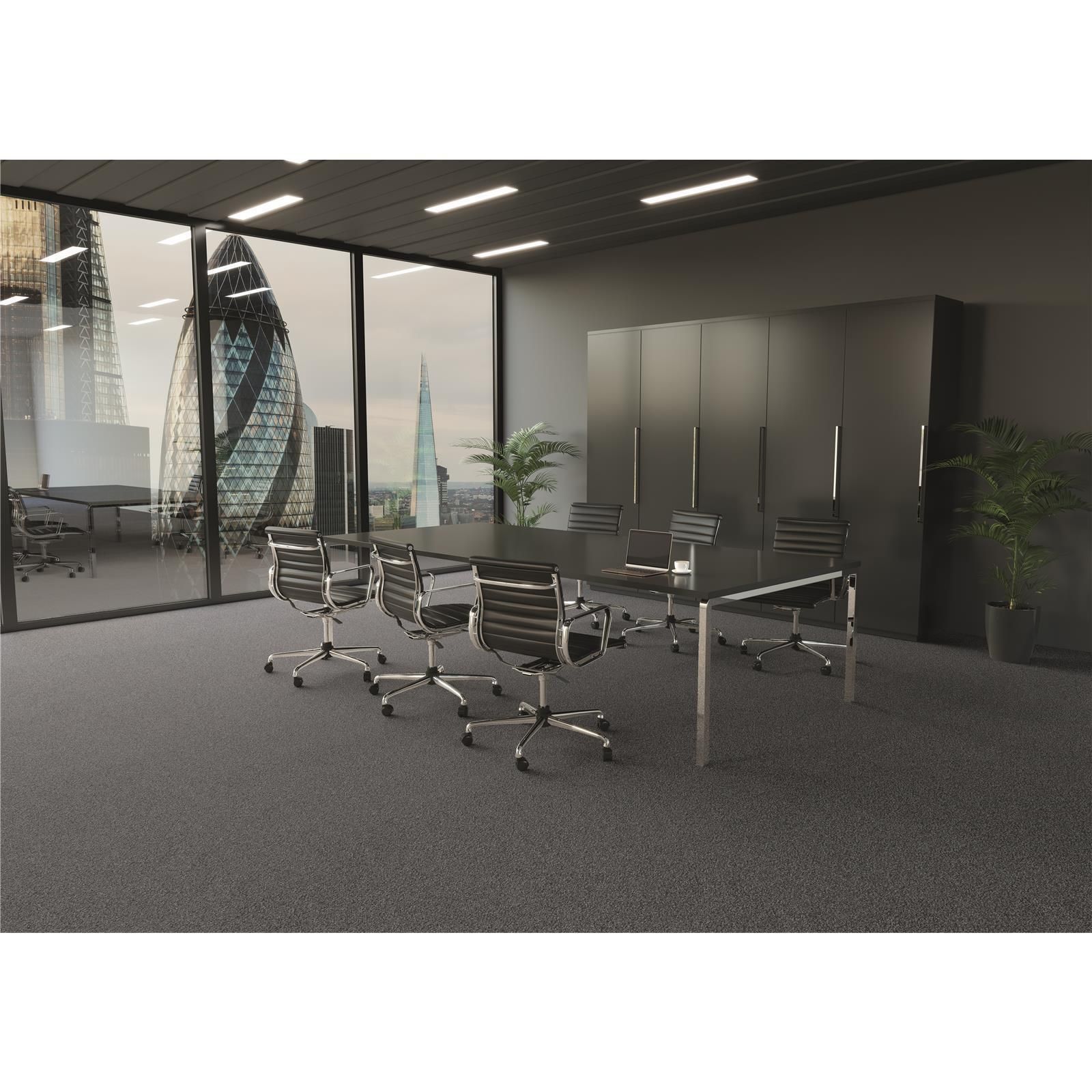 Teppichfliesen 25 x 100 cm selbsthaftend INFLOOR-GIRLOON Compact/Trio Blau 343 meliert