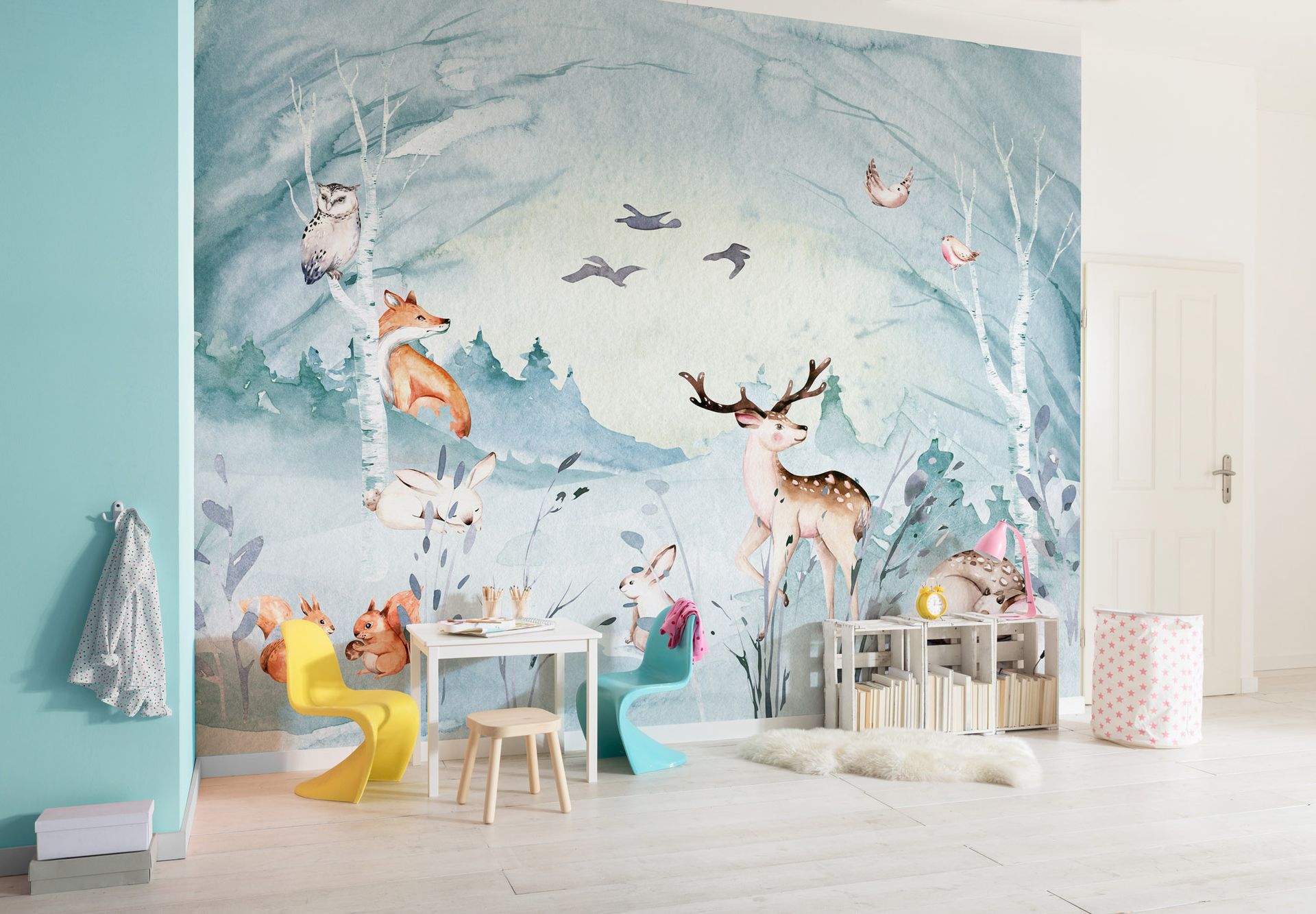 Vlies Fototapete - Animal Sleepover - Größe 350 x 280 cm