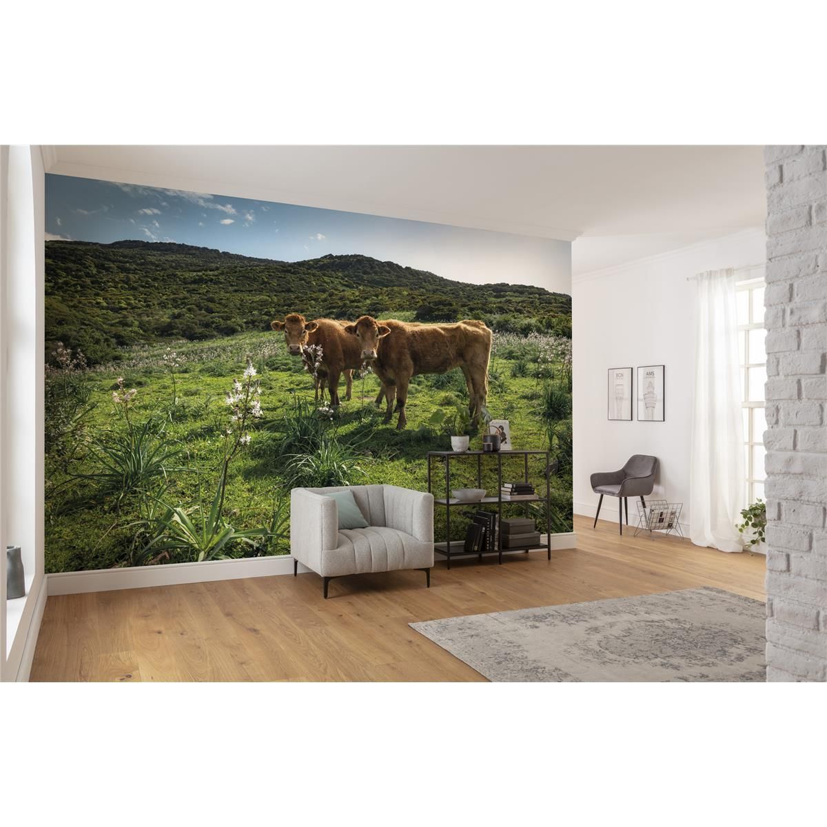 Vlies Fototapete - Kuhparadies - Größe 450 x 280 cm