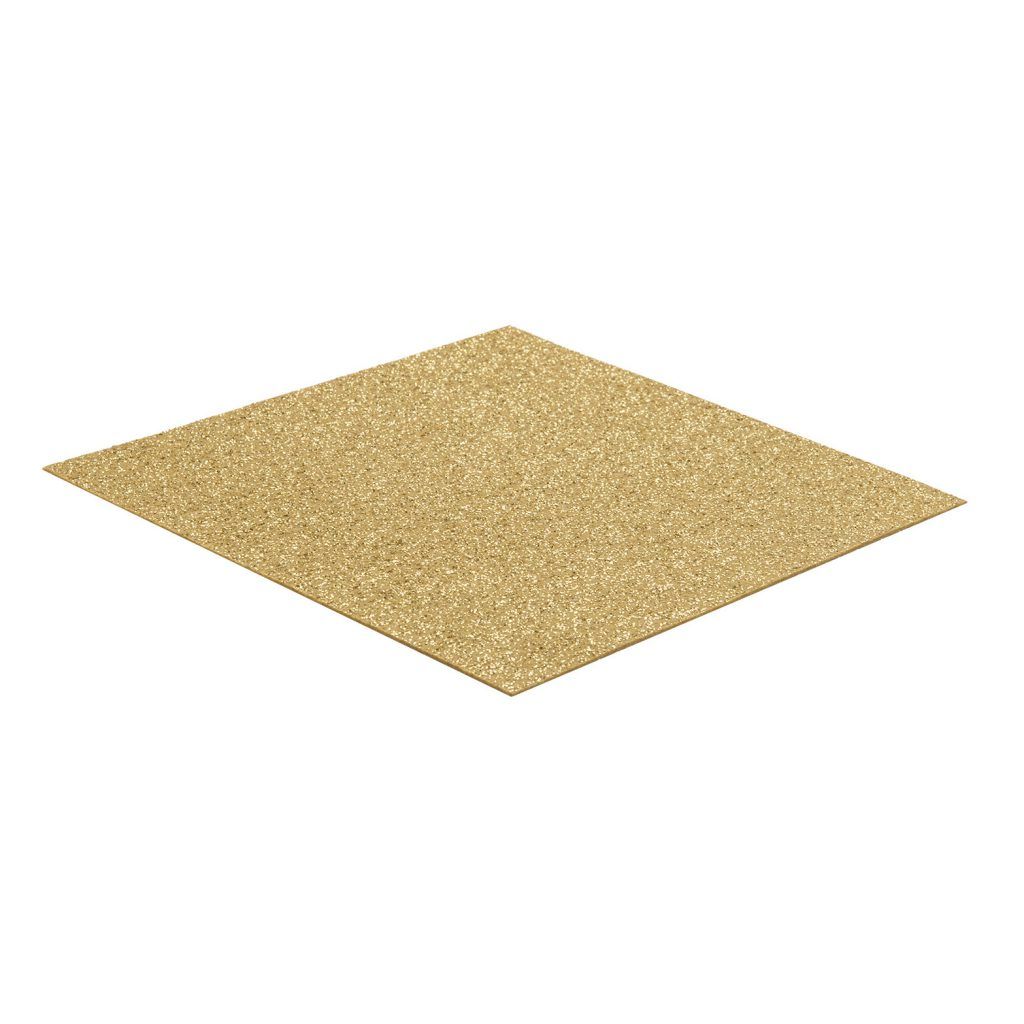 Messeboden Flacher-Nadelvlies-mit-Pailetten EXPOGLITTER Gold 5033 ohne Schutzfolie - Rollenbreite 200 cm